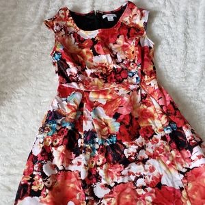 Liz Claiborne Size 6 A-line Dress Floral Pattern